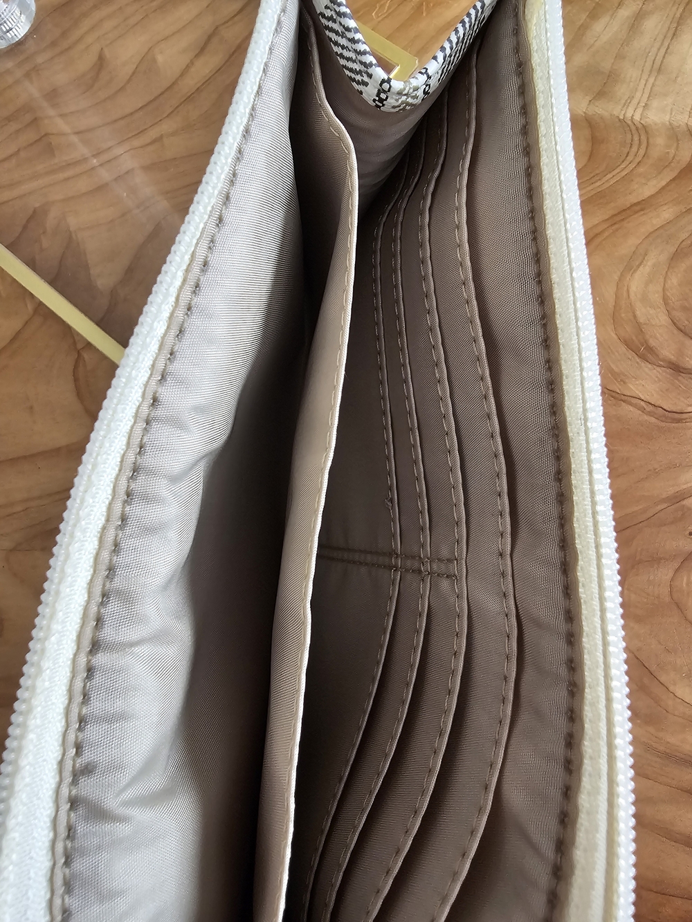 COACH Striped Wristlet in Cream and Black - Picture 7 of 7